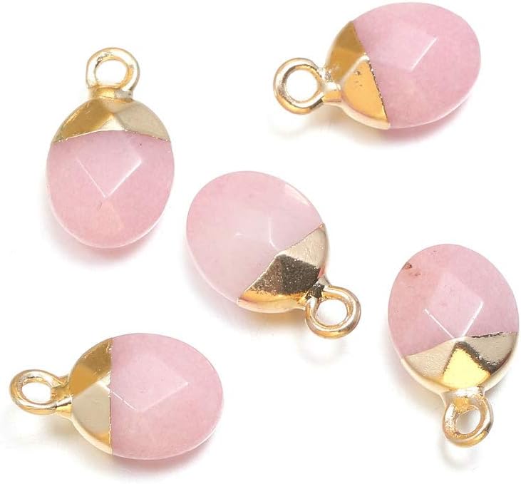 10 dijes de piedra semipreciosa natural, de 0.315 x 0.512 in para hacer joyas, jade turquesa, ágata de cristal de cuarzo, pulsera, collar, hallazgos