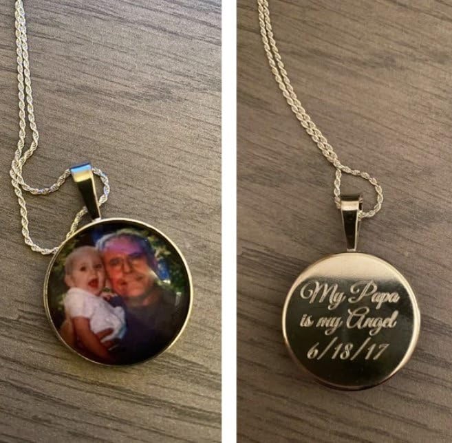 925 Sterling Silver Custom Photo Necklace – Upload Your Image Personalized Picture Charm In Memory Jewelry with Optional Engraving