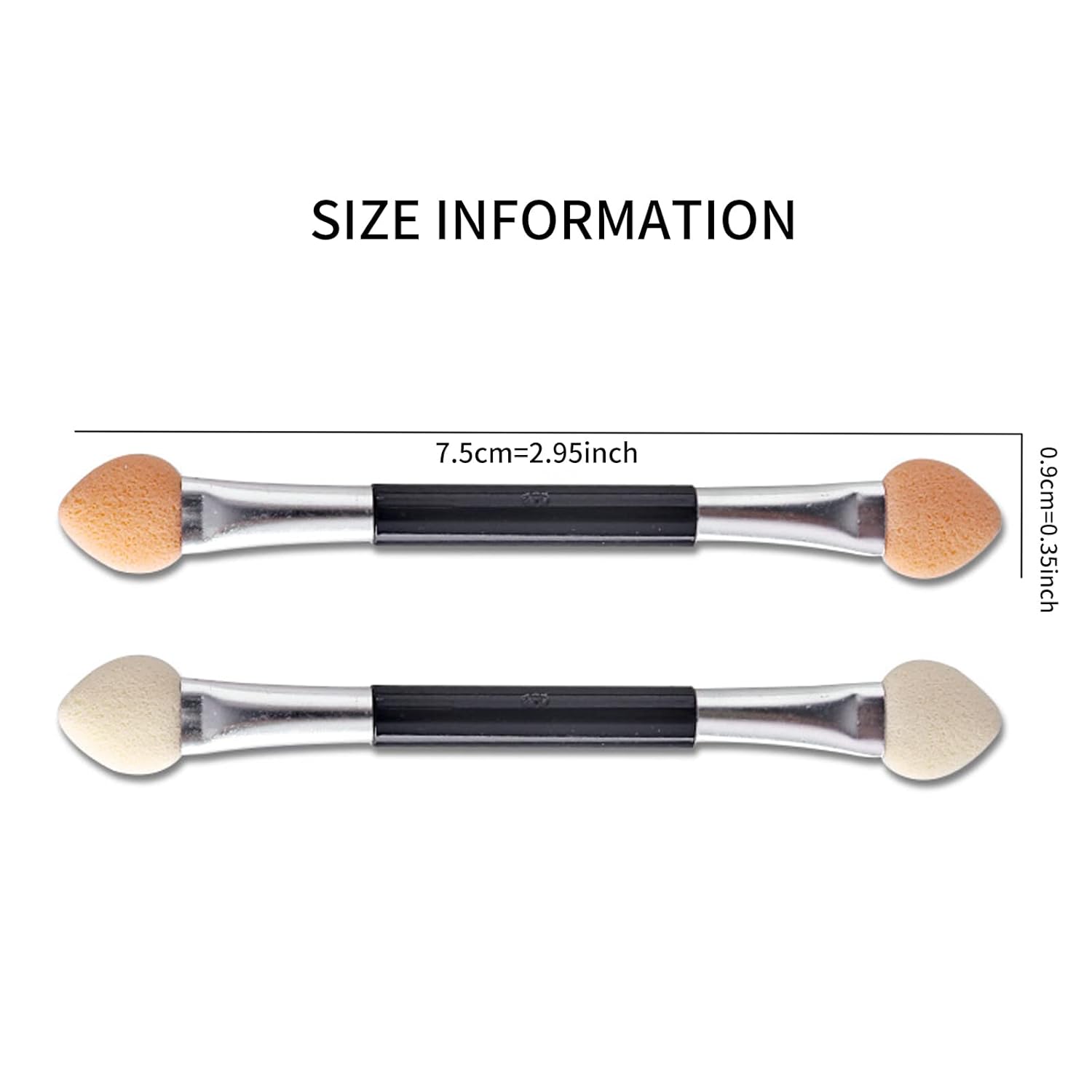 Neuorge 30 aplicadores desechables de sombra de ojos de doble cara, brochas profesionales de esponja de doble cabeza, herramienta cosmética de