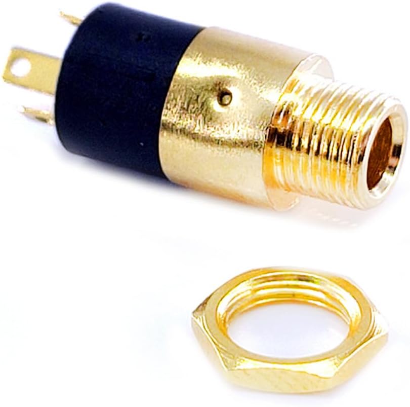 Lovelysp 0.138 in estéreo Jack Panel 0.138 in montaje conector chapado en oro Jack-6PCS