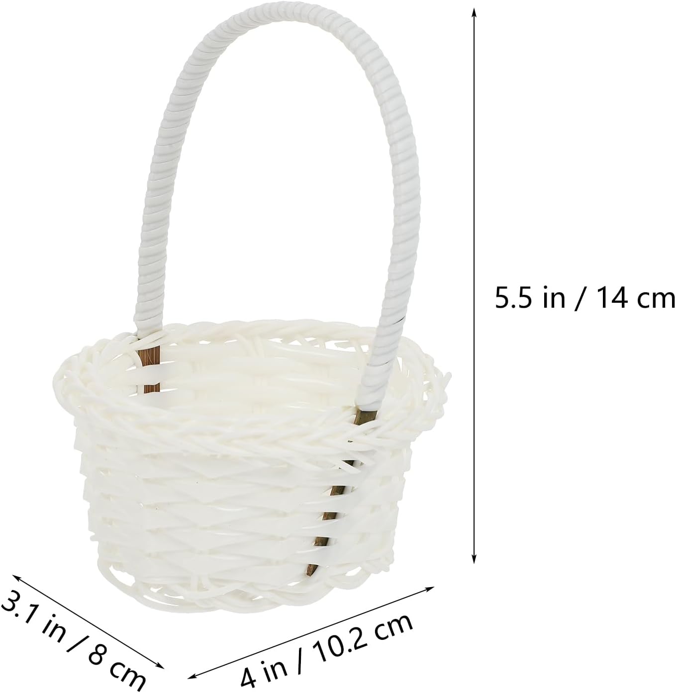 DOITOOL 6 mini cestas tejidas con asas, mini cesta de frutas y verduras para dulces, mini cesta de flores para decoración de bodas, fiestas,