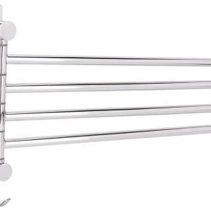 Estante de almacenamiento de toallas de rotación de pared de acero inoxidable con 4 varillas Estante de almacenamiento de toallas de rotación de pared de acero inoxidable con 4 varillas