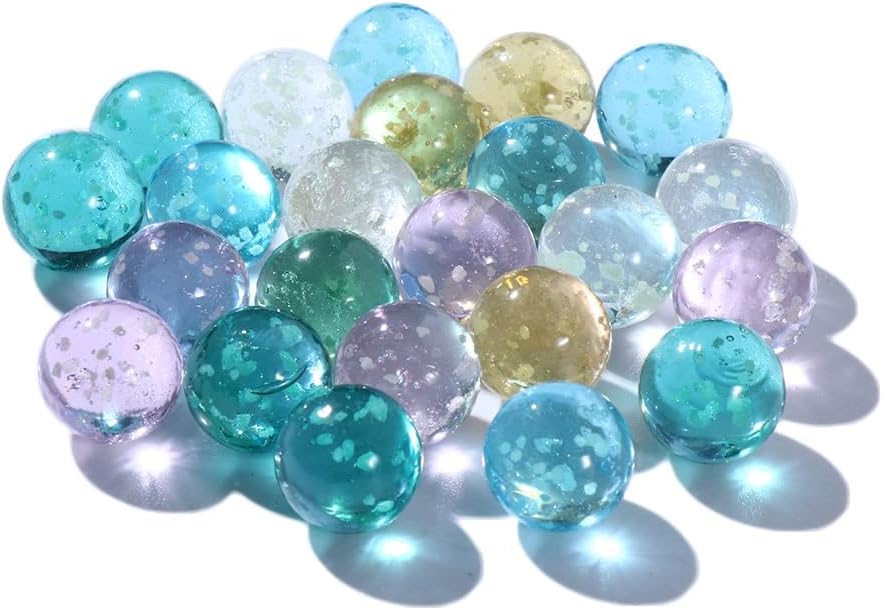 CHDHALTD 10 canicas de vidrio para juegos de canicas, canicas de vidrio de 0.472 in que brillan en la oscuridad, colores mezclados, canicas de