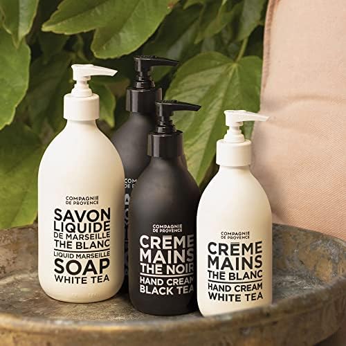 Compagnie de Provence Savon de Marseille – Jabón líquido extra puro, té blanco, botella con bomba de vidrio de 16.9 onzas líquidas