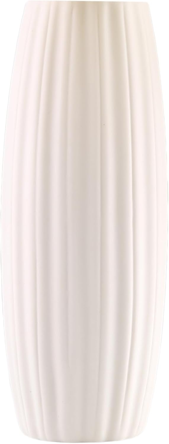 -Jarrón de cerámica blanca para decoración del hogar, jarrón seco de estilo moderno, comedor, dormitorio, oficina, sala de estar, buenos accesorios