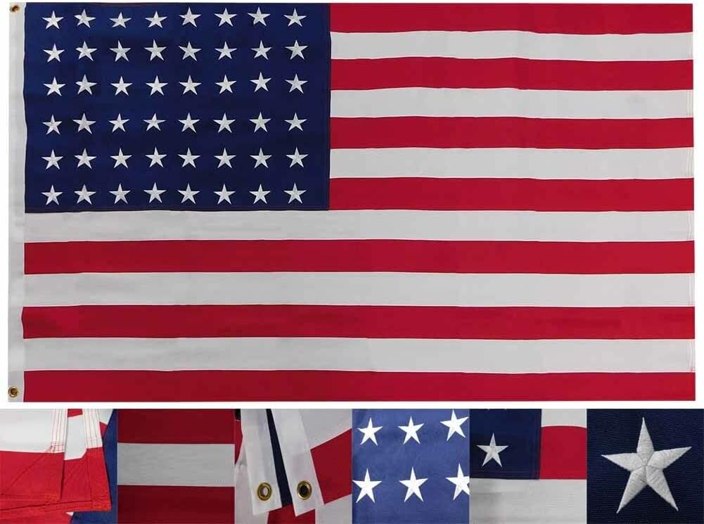 Premium 3×5 Embroidered 48 600D Nylon Flag 3’x5′ Grommets