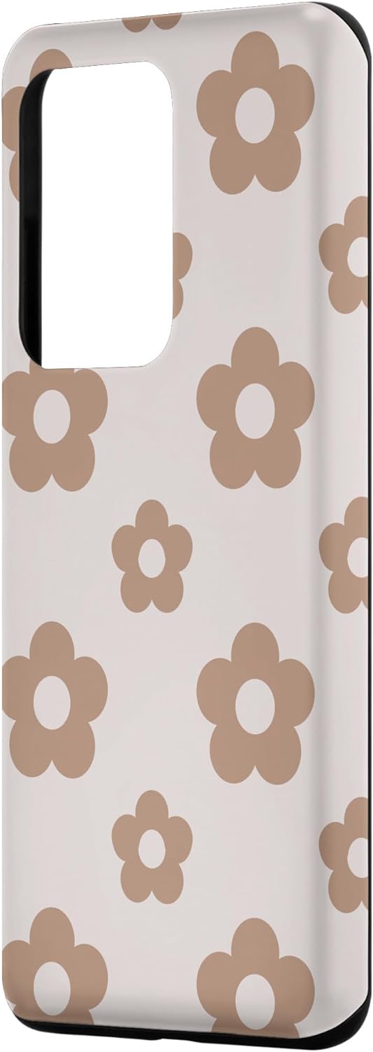 Galaxy S20 Ultra Daisy Hippie Flowers Lindo Beige Claro Marrón Floral Estética Funda