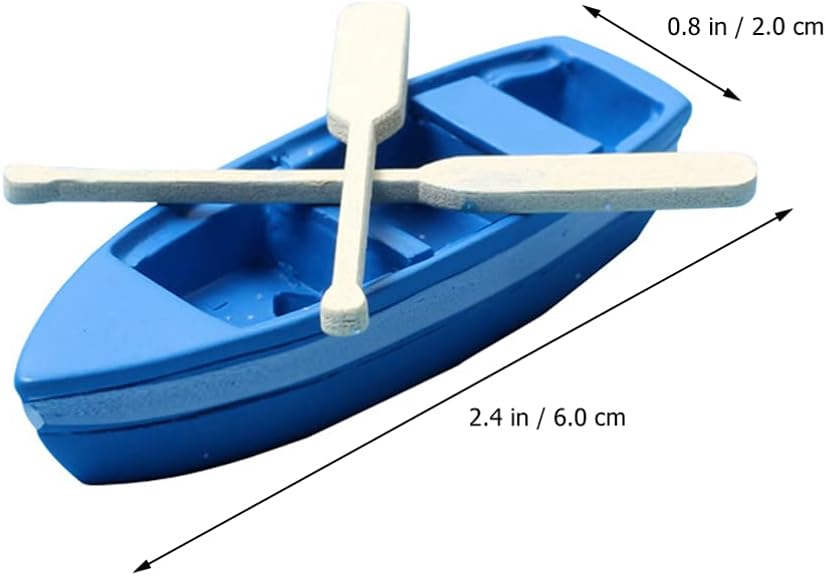 Kisangel 5 juegos de botes de remos en miniatura con remos, modelo de canoa, modelo de canoa, figura de barco de juguete, decoración náutica para el