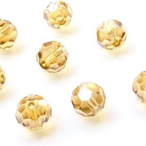 Cuentas redondas de vidrio de champán de 0.315 in para fabricación de joyas, 300 piezas de cuentas espaciadoras esféricas facetadas de Crytal Cuentas redondas de vidrio de champán de 0.315 in para fabricación de joyas, 300 piezas de cuentas espaciadoras esféricas facetadas de Crytal