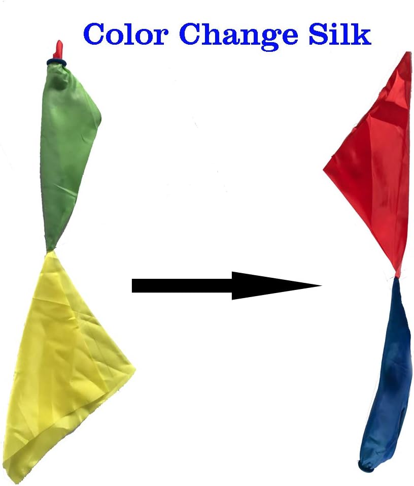 9 bufandas mágicas que cambian de color de seda para calles de truco, 7.88 x 7.88 pulgadas