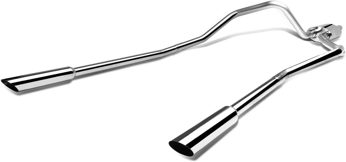 DNA MOTORING CBE-F1500-T2 Sistema de escape del silenciador trasero del eje compatible con Ford F150 04-08 4.6L5.4L