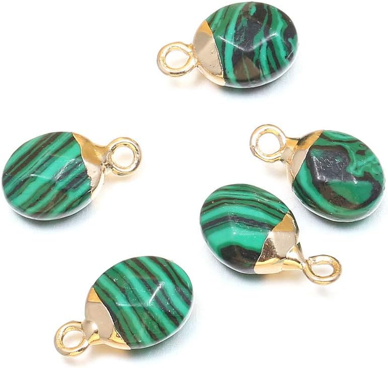 10 dijes de piedra semipreciosa natural, de 0.315 x 0.512 in para hacer joyas, jade turquesa, ágata de cristal de cuarzo, pulsera, collar, hallazgos