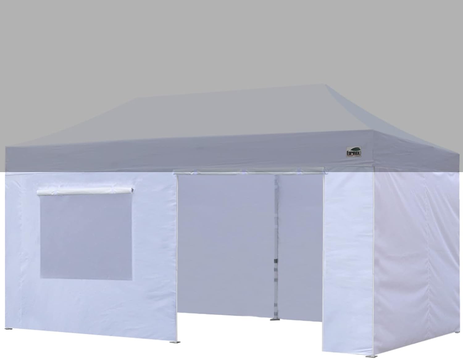 Eurmax – Kit de paredes con cierre para toldo de 10 x 20pies, con ventana de malla y puerta enrollables, solo 4 paredes (color blanco)