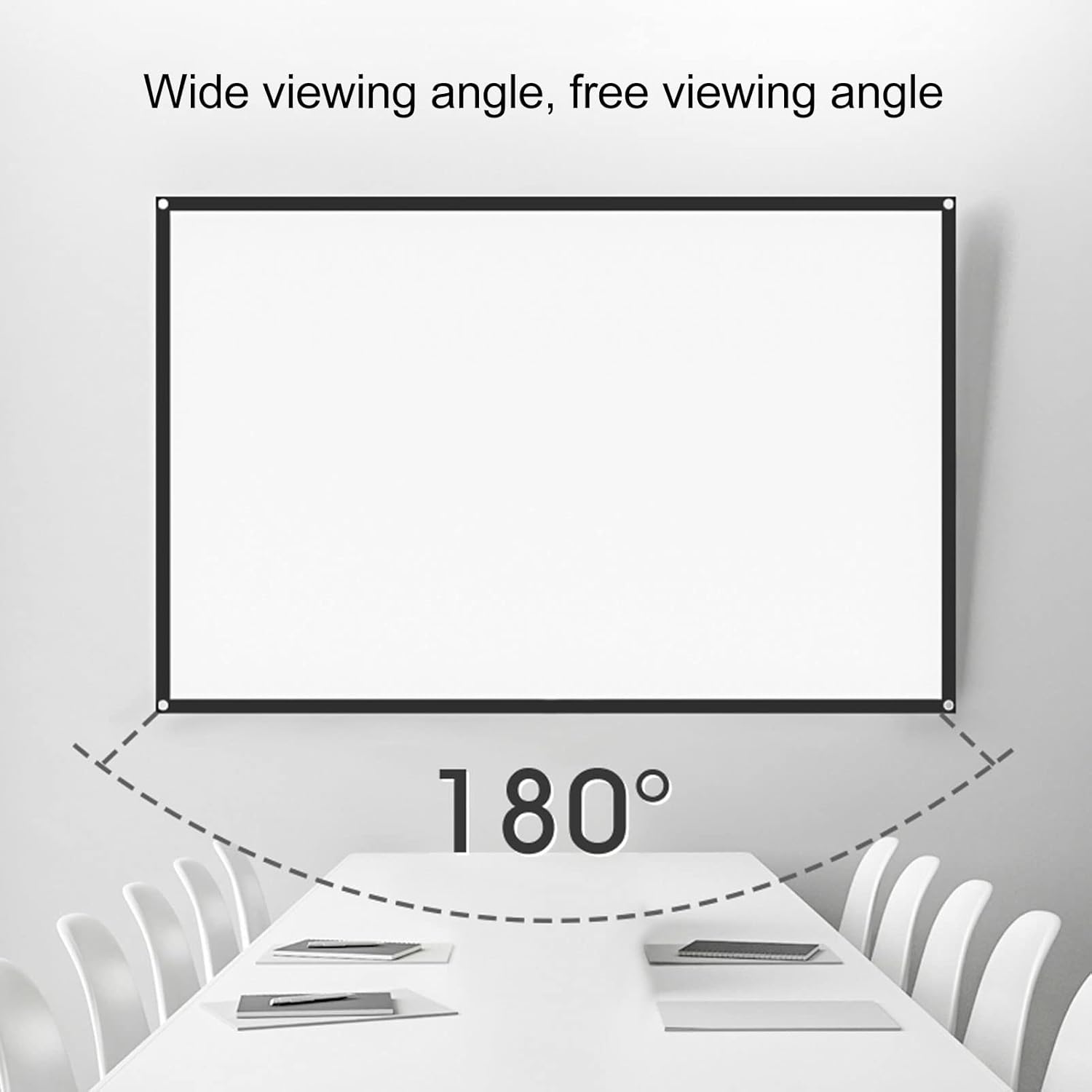 Pantalla de proyector de 60 pulgadas, pantalla de proyección HD 169 1080P con gancho, mini cortina de proyector de cine en casa, pantalla de