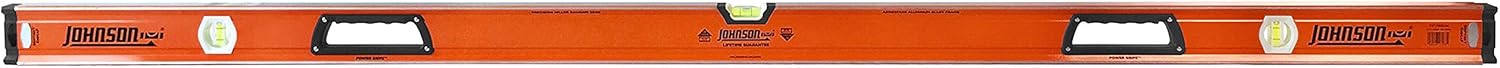 Johnson Level & Tool 1717-7200 – Nivel de caja de aluminio resistente, 72 pulgadas, naranja, 1 nivel