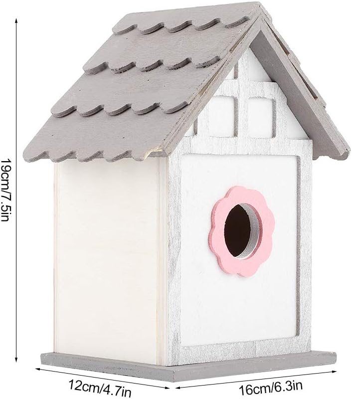 Fydun Casa de pájaros de madera DIY loros cría caja de anidación de pájaros Decoración de jardín al aire libre Casa de pájaros de madera DIY para la