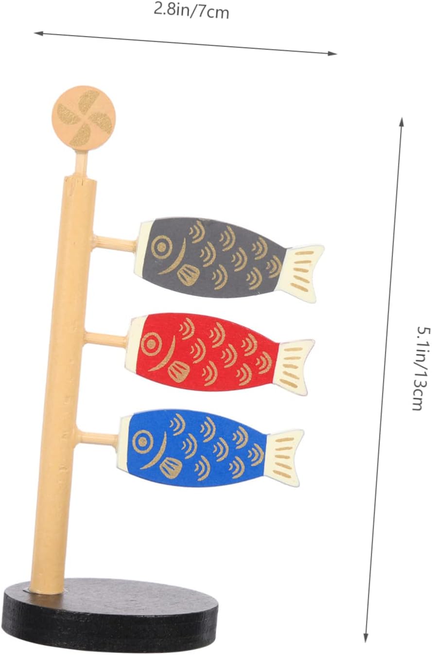 Garneck 4 unids carpa serpentina decoración madera lugar titular meditación cojín carpa japonesa windsock figurines carpa japonesa banner pescado