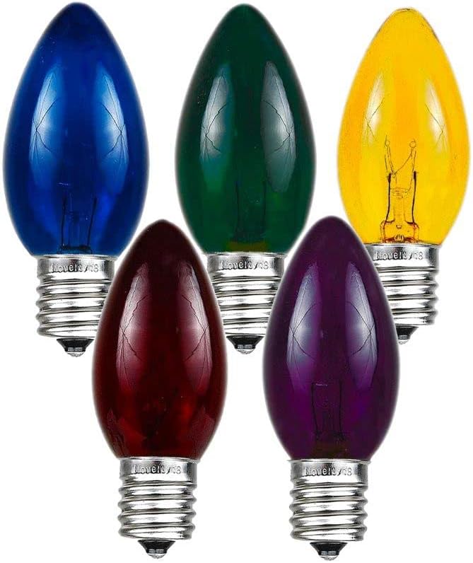 Novelty Lights Bombillas incandescentes de repuesto  Bombillas individuales para exteriores para eventos, fiestas de vacaciones, patios y más  Base