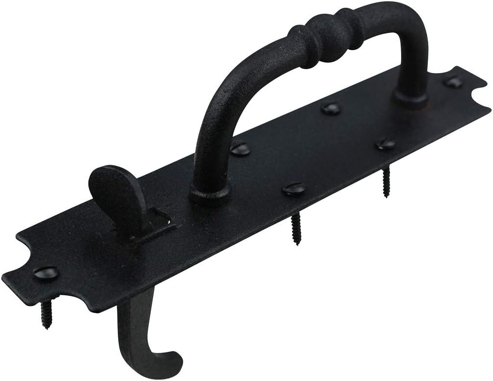 Renovators Supply – Pestillo de puerta Norfolk de hierro fundido negro, resistente y decorativo, ideal para puertas y puertas, pestillo de puerta