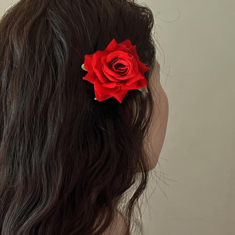Pinzas para el pelo de rosas para mujer, color rojo, rosa, blanco, rosa, rosa, rosa, rosa, blanco, pasadores para el cabello, horquillas florales,