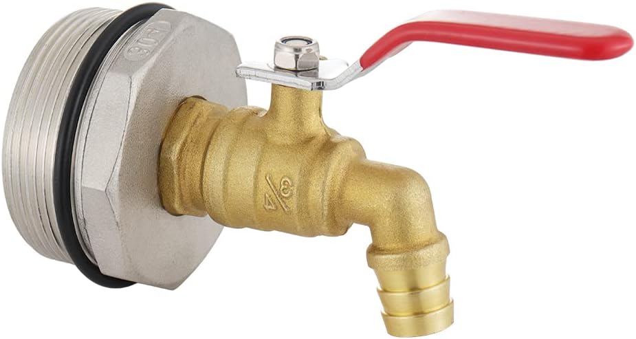 Grifo de tambor de 2 “para tambor de 55 galones, espita de barril de lluvia, grifo de barril de latón con junta EPDM