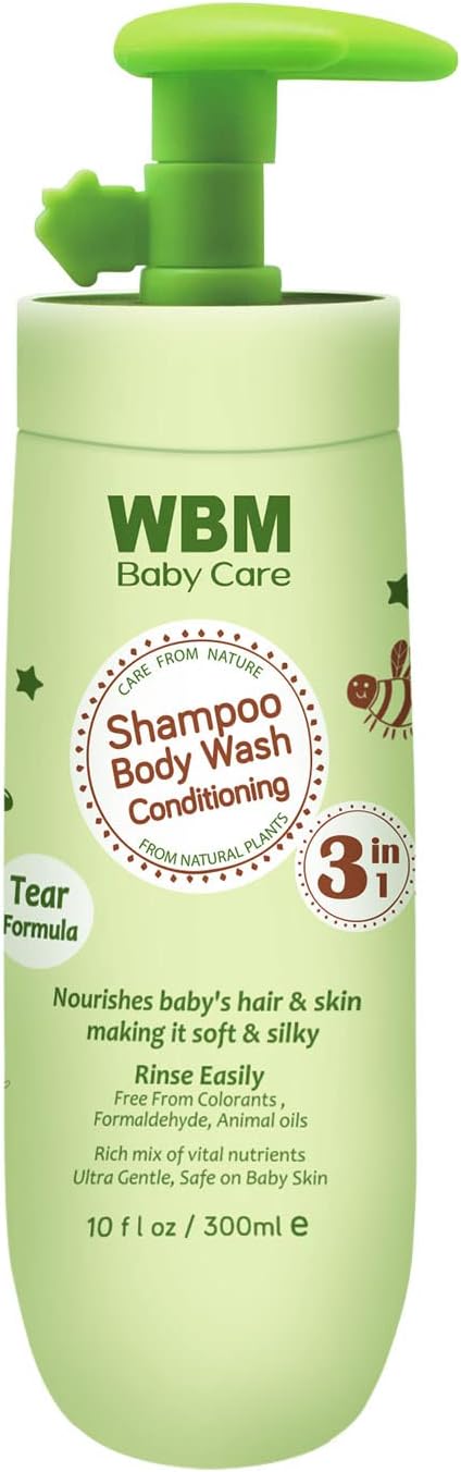 Care 3 en 1 Baby Shampoo, enriquecido con miel, germen de trigo y aceite de oliva orgánico, nutre el cabello del bebé con una fórmula suave y sin