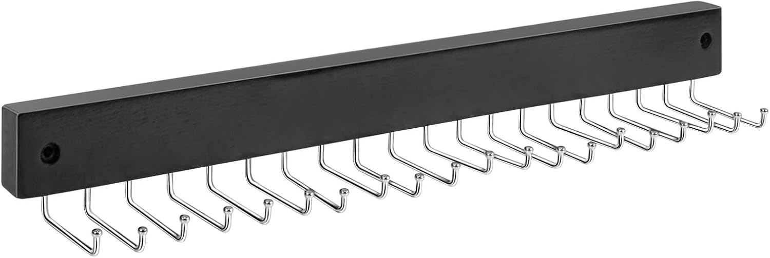Soporte para corbatas montado en la pared, corbata, cinturón y bufanda, 20 ganchos, organizador de corbata y cinturón