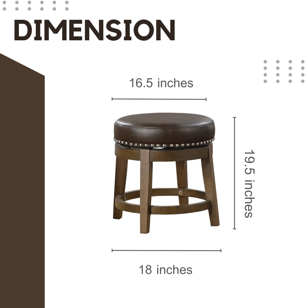 Lexicon Kenmare Taburete giratorio de comedor (juego de 2), 18″ SH, marrón