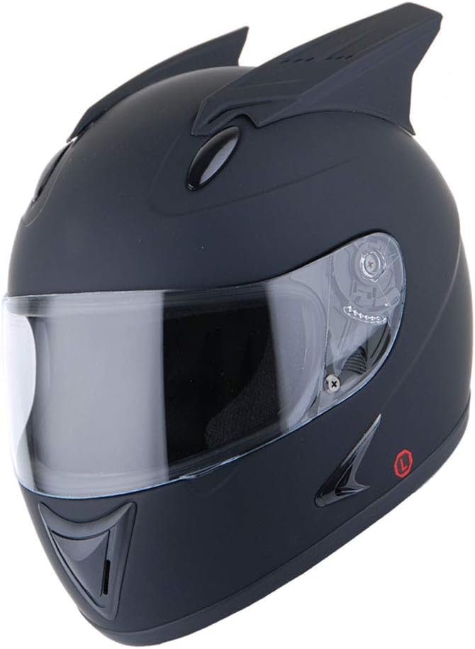 1Storm – Casco completo con alas y cuernos para motocicleta