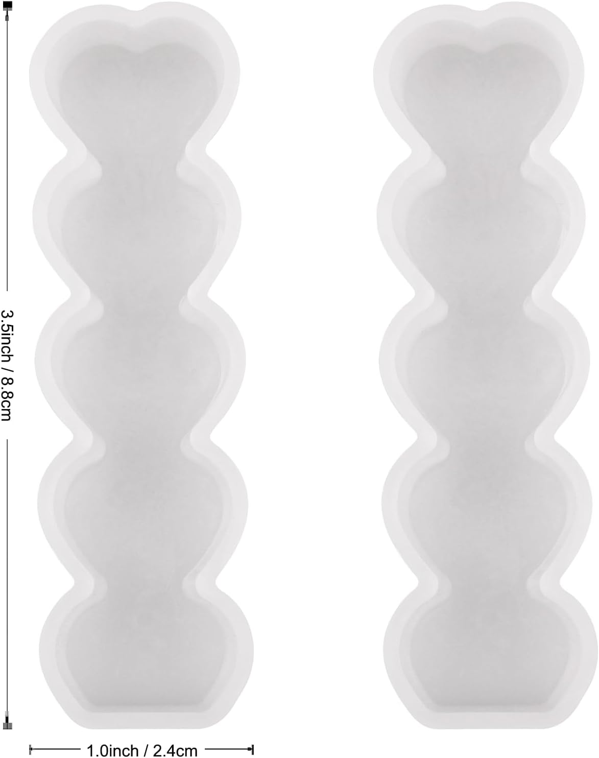 Moldes de velas de corazón apilables, moldes de vela de pilar de corazón, molde de vela grande en forma de corazón para velas de aromaterapia, jabón