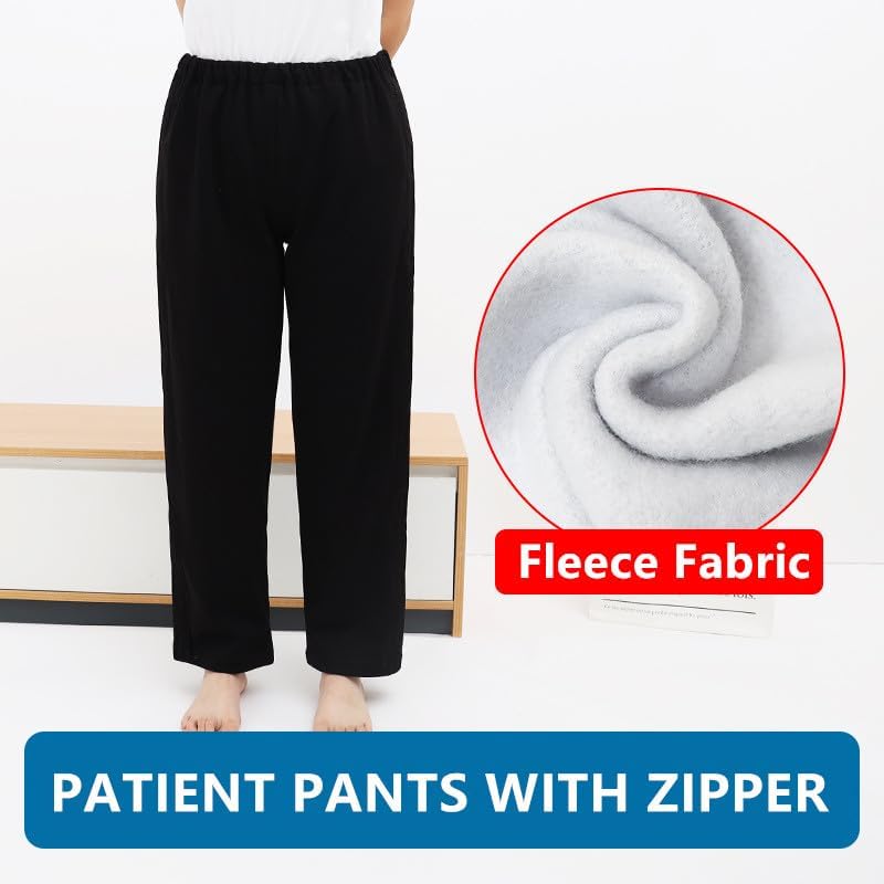 WEEOATAR Pantalones unisex para pacientes,Ropa para pacientes postrados en cama,Ropa de discapacidad con cremalleras,Vestidos de hospital Ayuda de