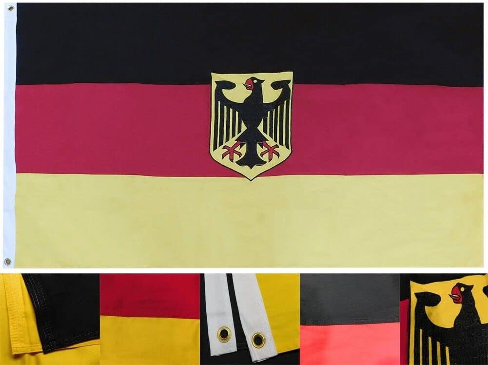 Premium 3×5 Embroidered Sewn Germany Deutschland 100% Cotton Flag 3’x5′