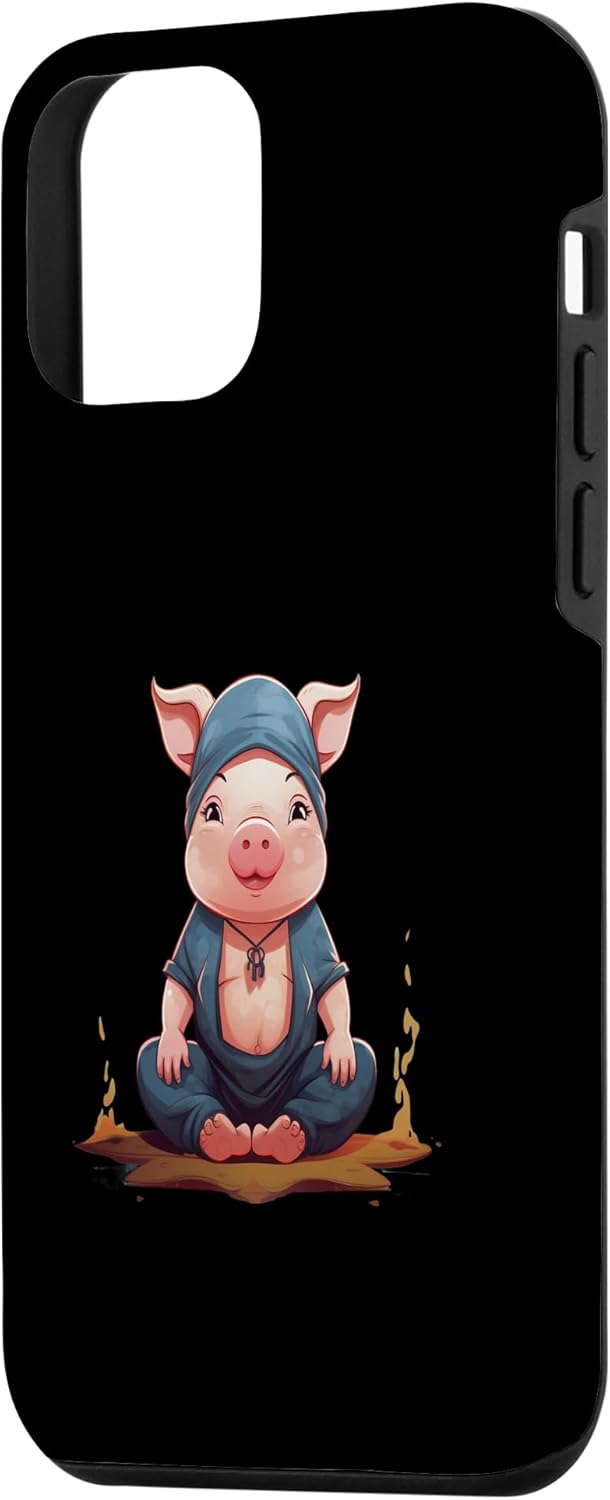 iPhone 12 mini vegan pig yoga pose vegetarian Veganism Meatless Cruelty-fre Case