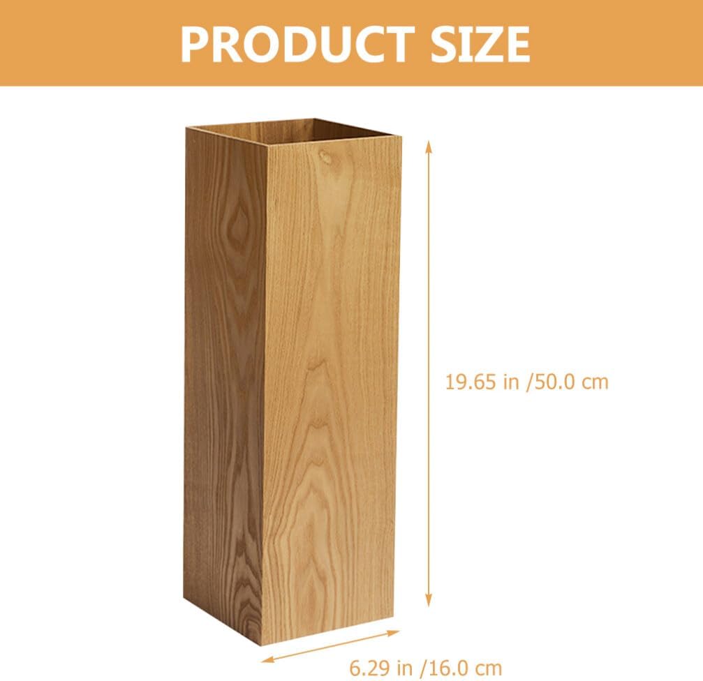 OSALADI Soporte para paraguas de madera, rectangular, cuadrado, para bastón de caminar, soporte rústico para paraguas, barril, puerta, paraguas para