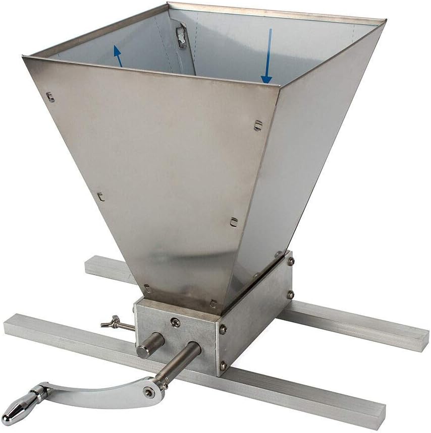 Molino triturador de grano de 2 rodillos, trituradora de acero inoxidable, molino de malta Homebrew, molino de grano manual, taladro de baja