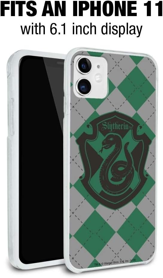 Harry Potter Slytherin Plaid Sigil – Funda protectora de goma híbrida para Apple iPhone 8, 8 Plus, X, 11, 11 Pro, 11 Pro Max
