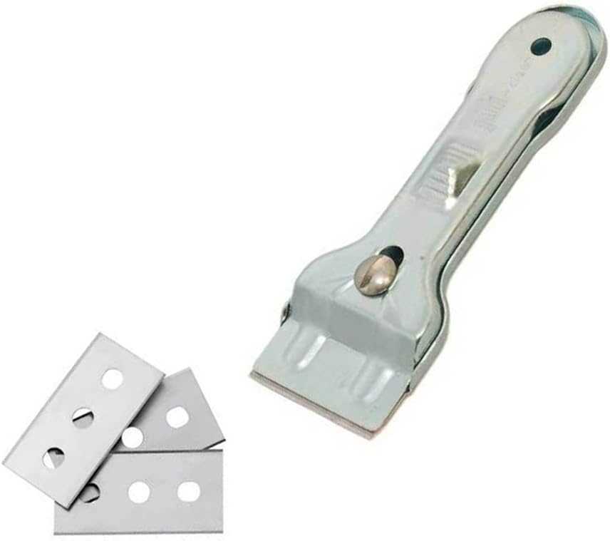 1 raspador de vidrio adecuado para placas de cocción de vidrio y cerámica de inducción y 5 accesorios de repuesto, raspador de cerámica, limpiador