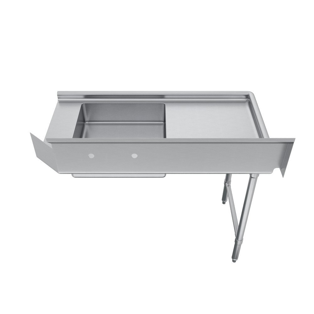Elkay Foodservice Soiled Dishtable, 1 12″ Diseño de borde enrollado, 60 X 30″ OA, 34 “Altura de trabajo, 10 34” Backsplash, patas galvinizadas,