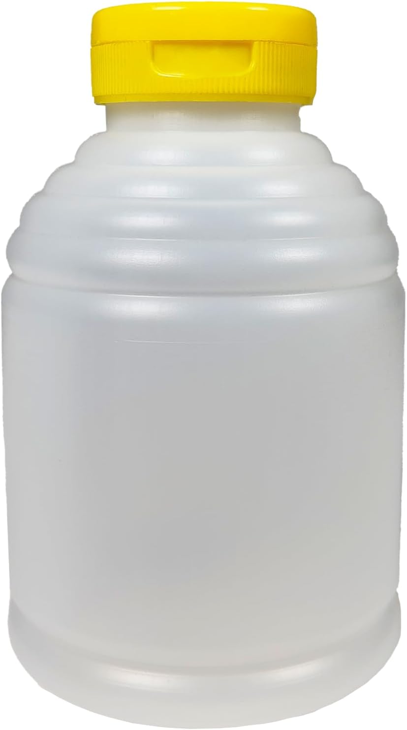 Pinnacle Mercantile Botellas recargables de plástico de polietileno de alta densidad para miel, fácil de apretar, a prueba de fugas, sin BPA y