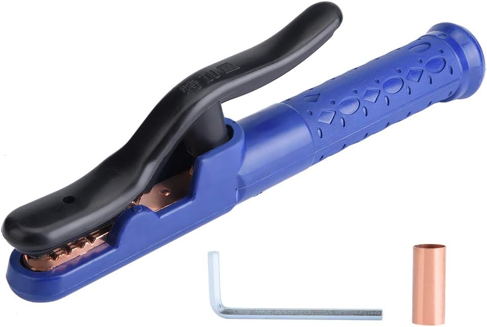Soporte de electrodos de 800 A, abrazadera de soldadura de cobre aislada para máquina de soldadura con llave (latón)