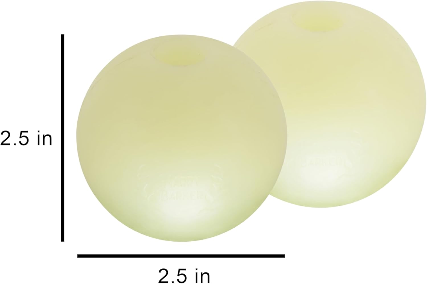 Harry Barker Bolas de goma y palo de goma para masticar, hueso de goma para perros, bolas brillantes de 2.5 pulgadas