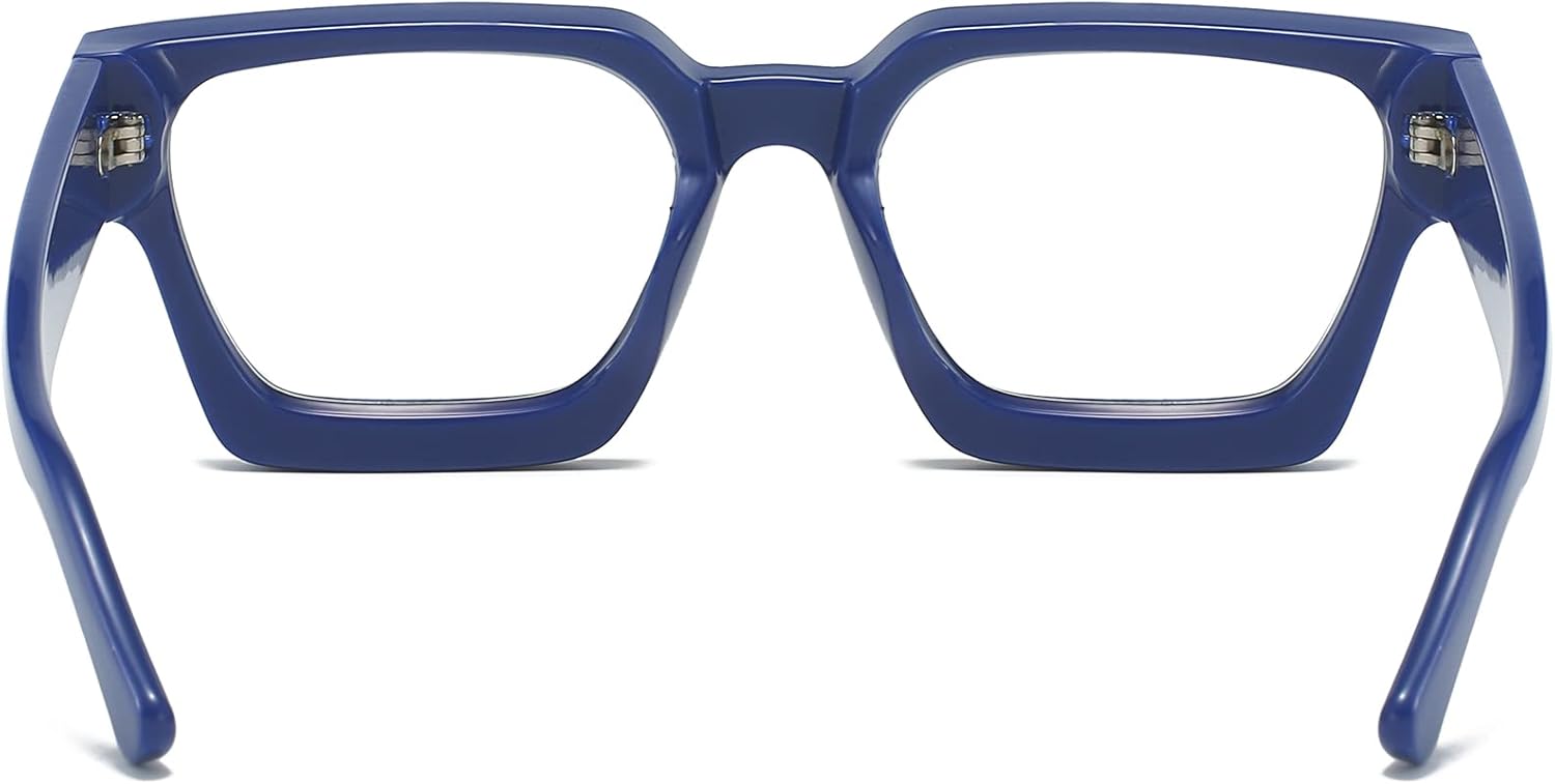 EYLRIM Gafas de luz azul con marco cuadrado grueso para mujeres y hombres, lentes de computadora sin receta