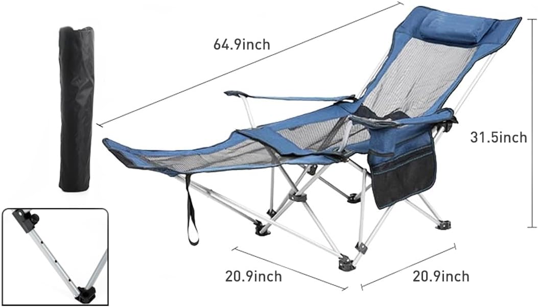 ATFTZL – Mecedora para viajes por carretera al aire libre, silla plegable y silla de campamento al aire libre, reposapiés portátil, silla de playa