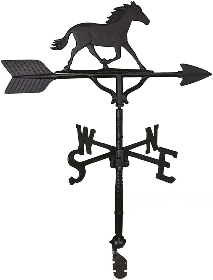 Veleta de 32 pulgadas con adorno de caballo negro satinado