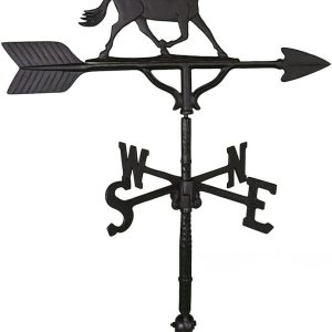 Veleta de 32 pulgadas con adorno de caballo negro satinado Veleta de 32 pulgadas con adorno de caballo negro satinado