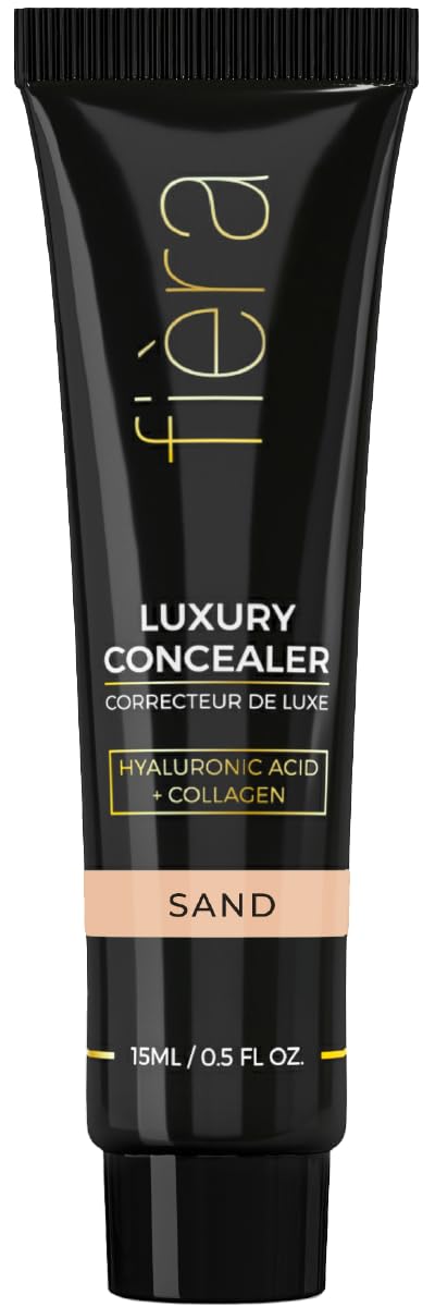 Fièra Corrector de lujo con antienvejecimiento  Cobertura durante todo el día para ojeras, líneas finas, arrugas y manchas  ArenaSable, 0.5 onzas