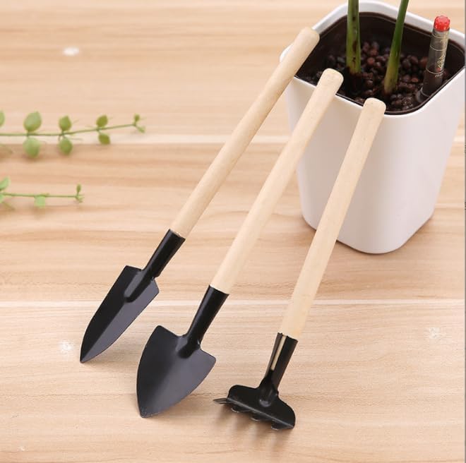 Pala de mano de jardinería pequeña, 3 piezas, palas de jardín, trasplantadora, ligera, cómoda, mango ergonómico, juego de herramientas de jardinería