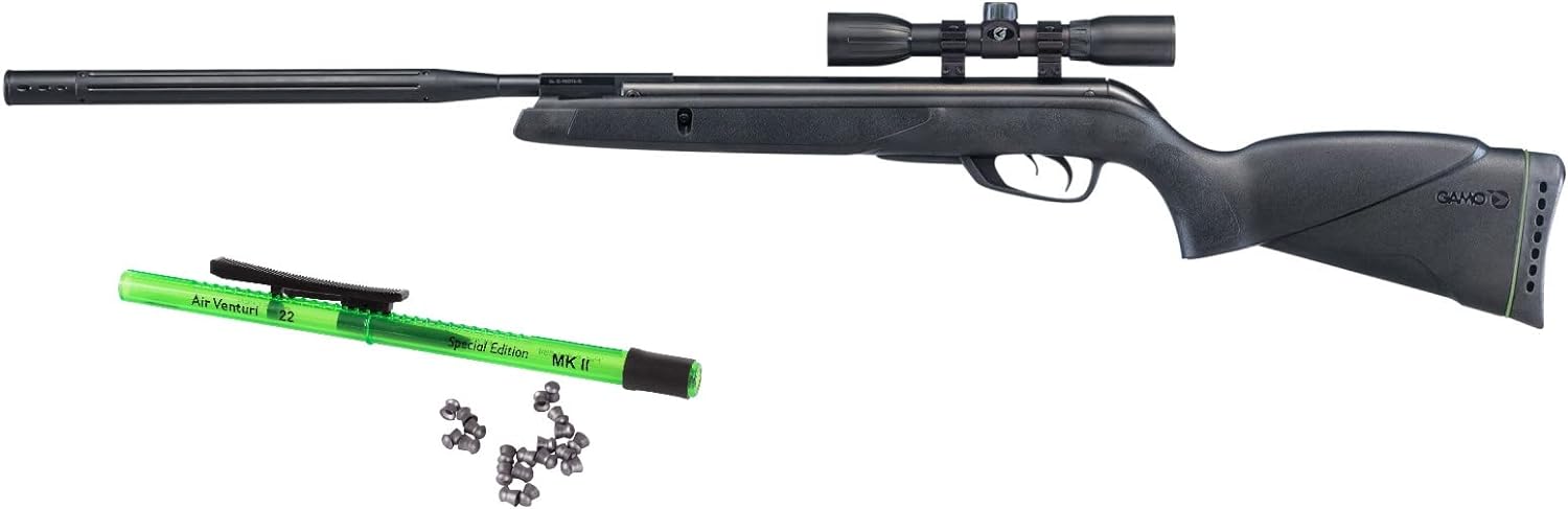 Gamo Wildcat Whisper – Rifle de aire de calibre .22 con alcance 4 x 32 y bolígrafo de pellets Air Venturi