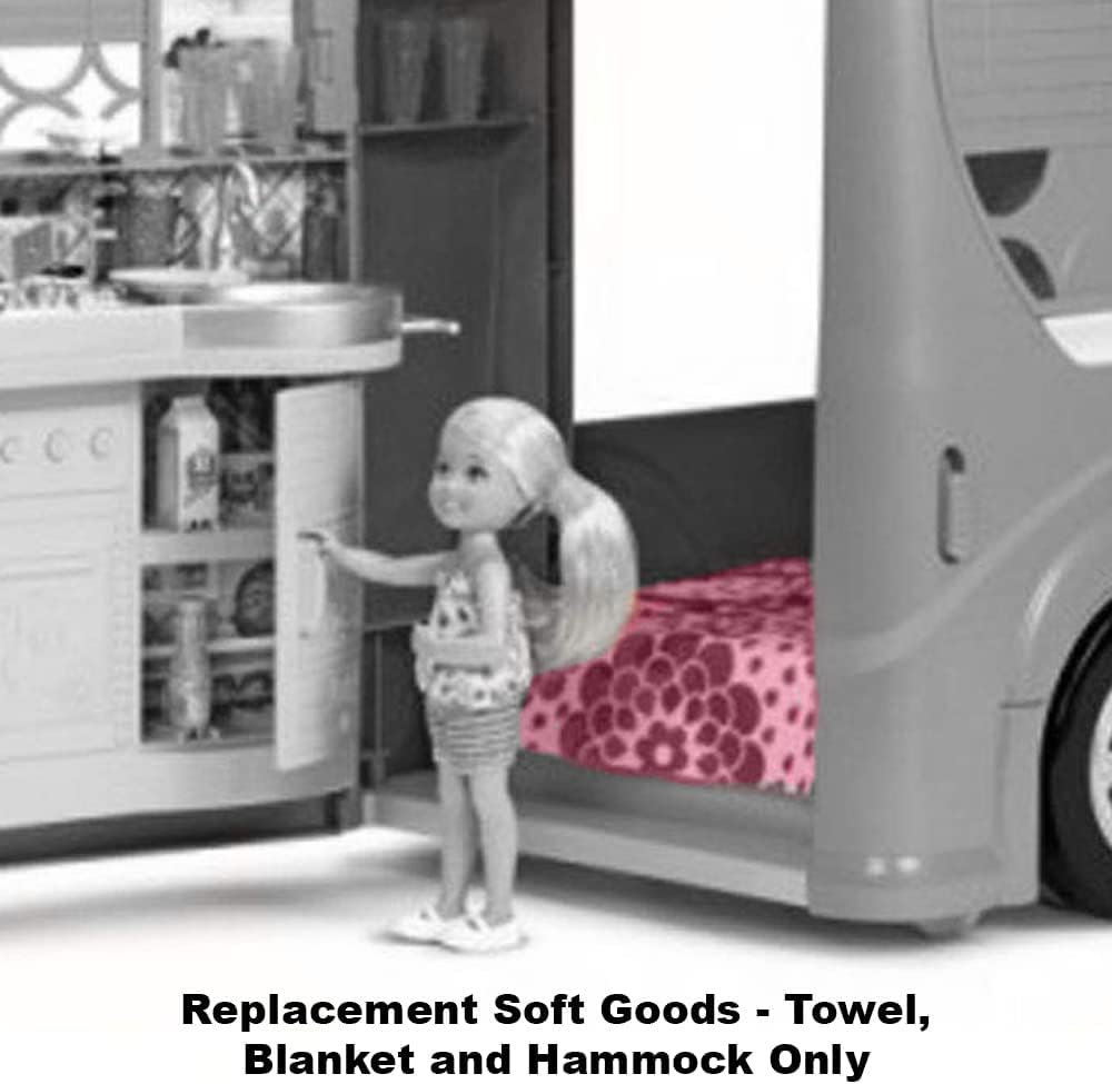 Barbie Piezas de repuesto Pop-Up Camper Playset – CJT42  Repuesto Soft Goods – Toalla, Manta y Hamaca