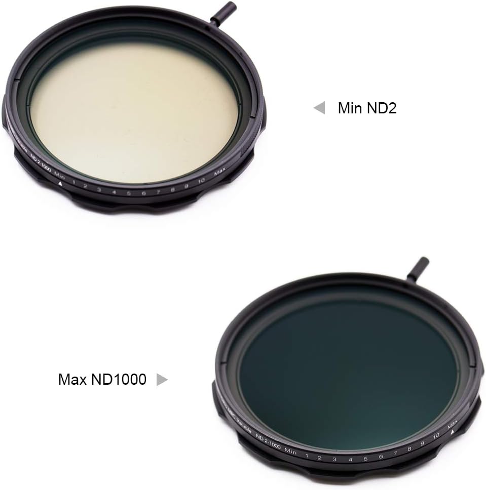 Filtro ND variable de 2.283 in, S-Pro MRC de 16 capas de nano revestimientos, más de 10 paradas ND2-ND1000 graduado de ajuste continuo, kit de paño